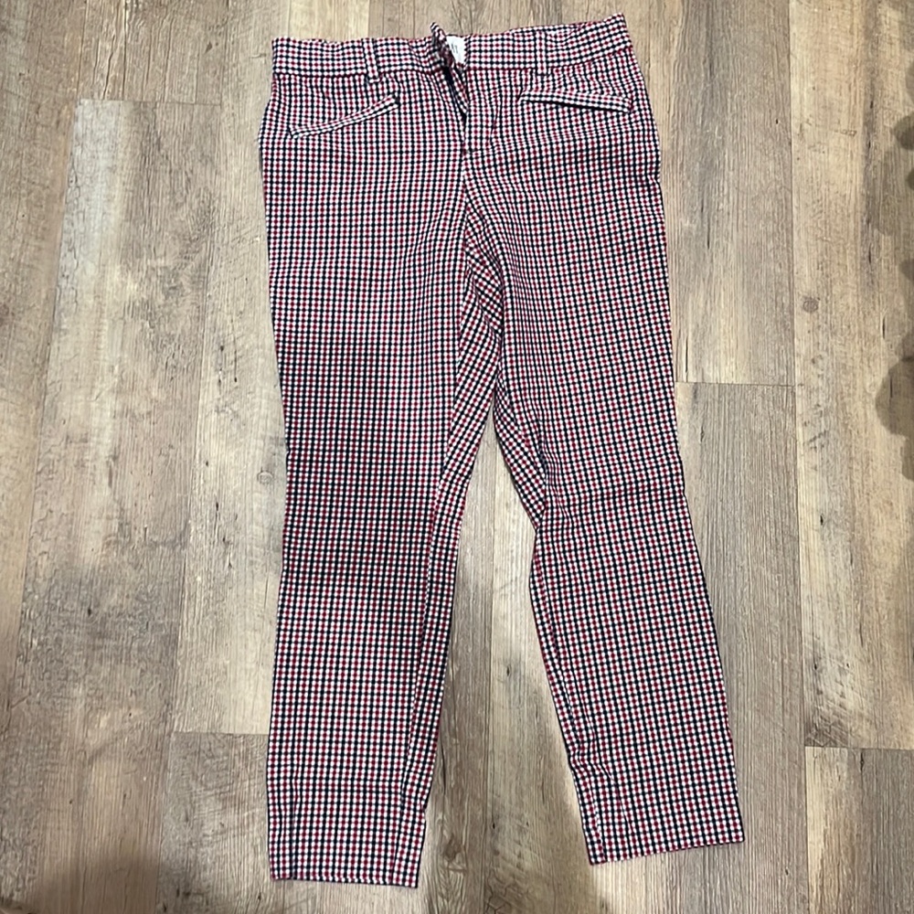 Red and blue gingham pants